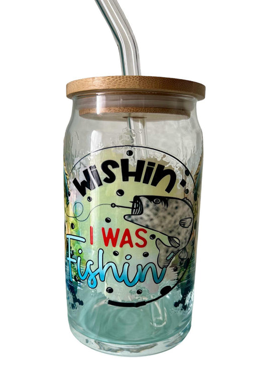 Reel Fun: 16oz Wishin I Was Fishin Libby Cup