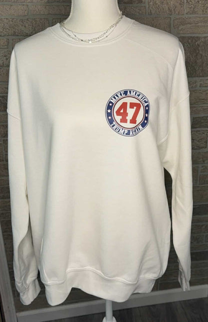 Trump 47 Crewneck Sweatshirt - Make America Trump Again 2024
